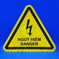 Nhãn cảnh báo "Nguy hiểm điện" 100x100mm