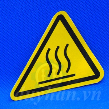 Nhãn cảnh báo "Nguy hiểm bề mặt nóng" 70x70mm ISOWAR41