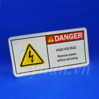 Nhãn cảnh báo "Nguy hiểm điện cao áp" 100x50mm ANSI