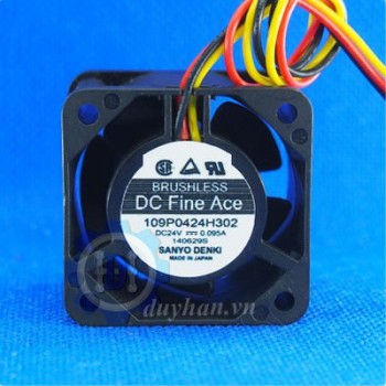 109P0424H302, Quạt Tản Nhiệt Sanyo Denki 109P0424H302, 24VDC, 0.09A